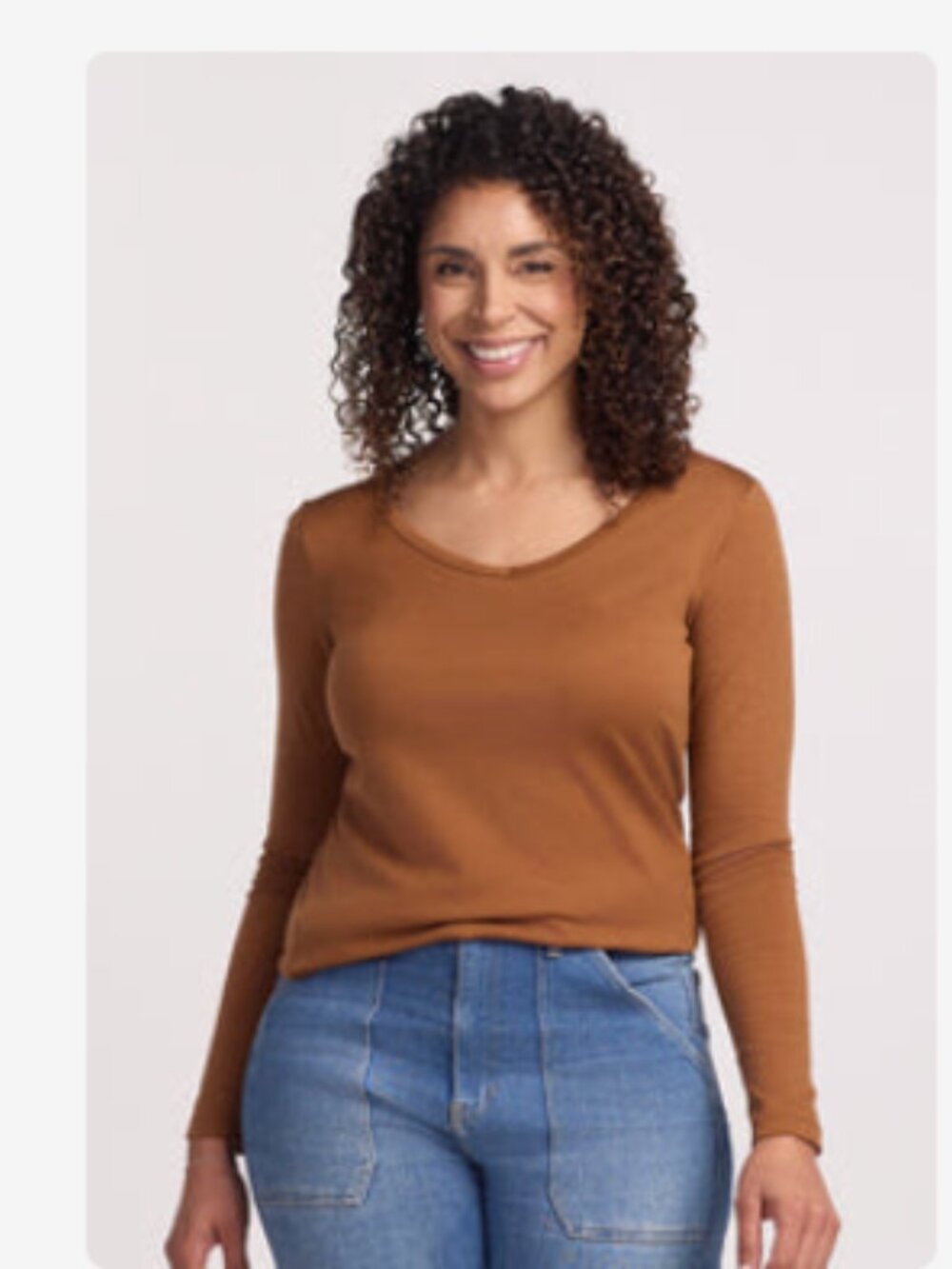 Woolx Layla V-Neck Merino Long Sleeve Top